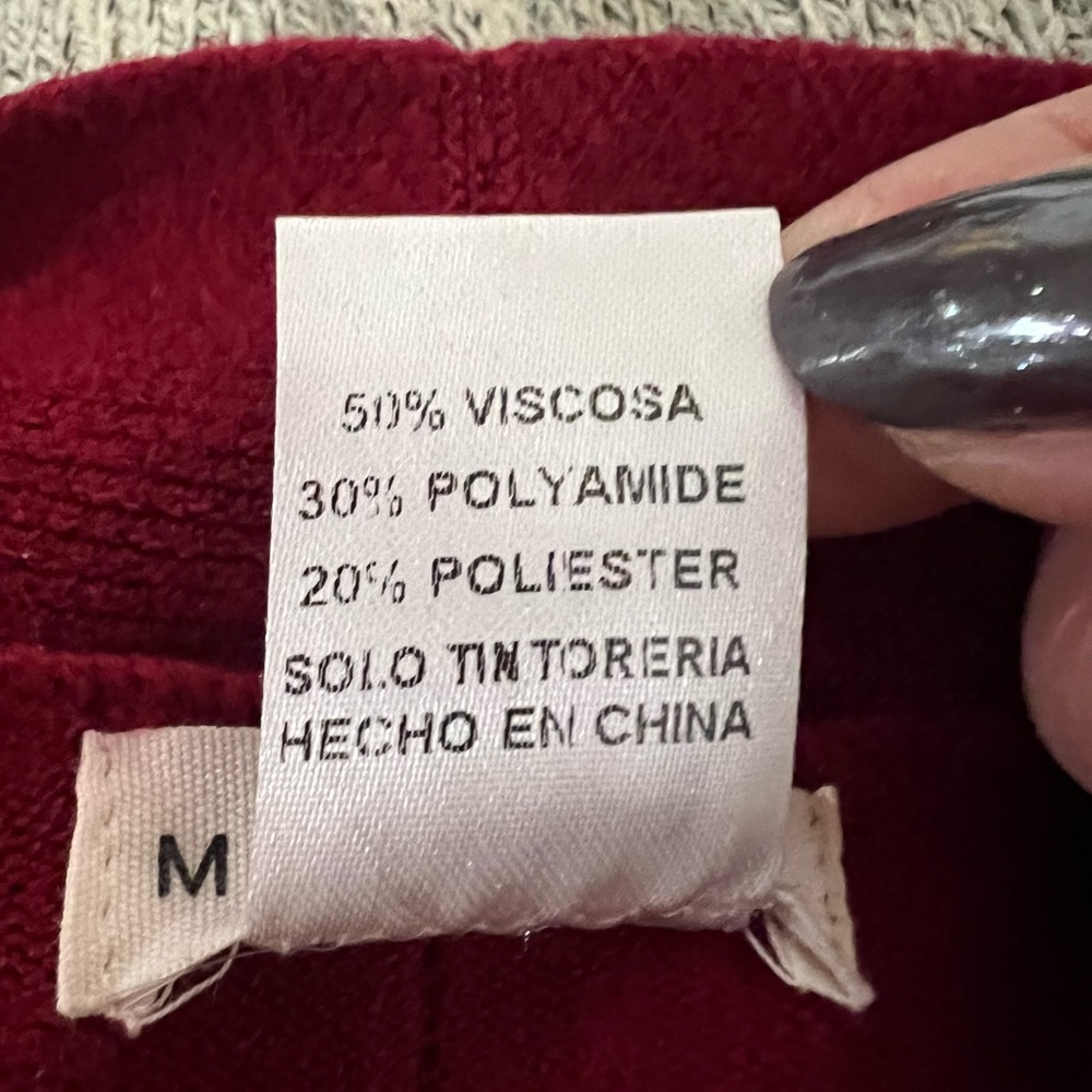 Main Strip Ruby Red Open Cardigan With Front Pockets Size Small - Picture 6 of 8